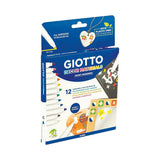 GIOTTO Decor Material Felt Tip Pens Hangable Cardboard Box - All Surfaces, 12 Colours