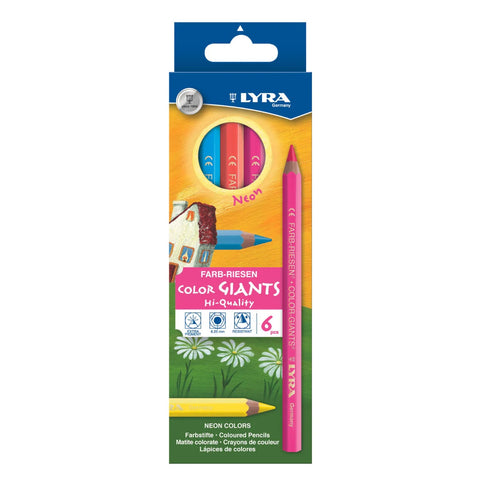 LYRA Colour Giants - 6 Neon Dry Eco Highlighting Pencils