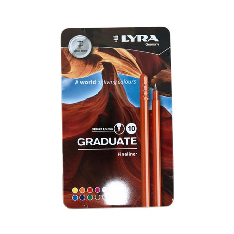 LYRA Graduate Fineliner Tin Box 10 pcs
