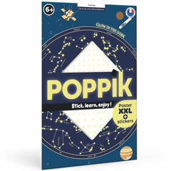 Poppik Educational Glow in the Dark Constellation Poster + 640 Phosphorescent Star Stickers, Dragonfly Toys 