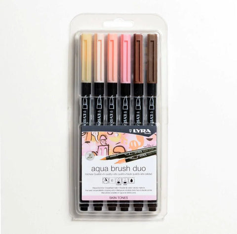 Lyra Aquabrush Duo 6 Colour Skin Tones, Dragonfly Toys