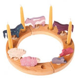 Grimms Birthday and Advent Ring Decoration - purple Horse