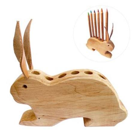 Bunny Wooden Pencil Holder by Drei Blatter, Dragonflytoys