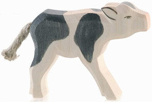 Calf Black and White Drinking (11045) - Ostheimer, dragonflytoys