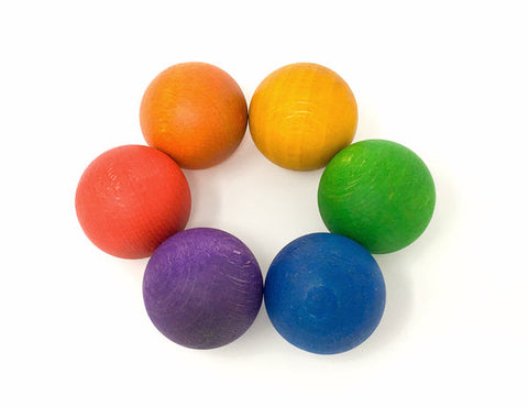 Coloured Wooden Balls by Grapat  (set of 6)
