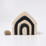 Grimms Monochrome Wooden Nesting Houses Dragonfly Toys 