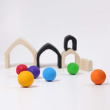 Grimms Monochrome Wooden Nesting Houses Dragonfly Toys 