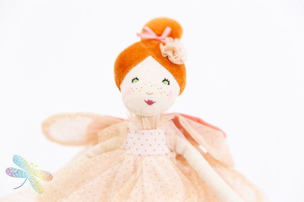 Moulin Roty Once Upon a Time Little Pink Rose Fairy Doll Dragonfly Toys