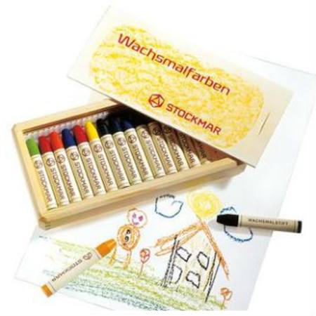Stockmar 16 Stick Crayons in Wooden Box