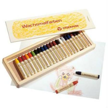 Stockmar 24 Stick Crayons in Wooden Box