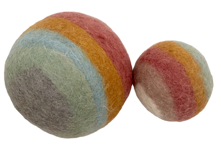 Natura Earthl Rainbow Felt Ball set by Papoose