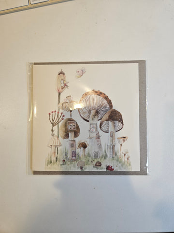 Greeting Card - Mushroom Houses, Dragonfly Toys 