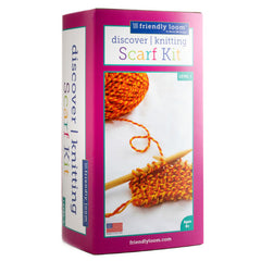 Knitting Scarf Kit by Friendly Loom™ - Orange, Dragonfly Toys 