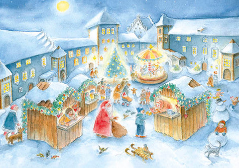 Christmas Market Advent Small Calendar/Card, Dragonfly Toys 