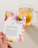 Rose Petals Blooming Tea Affirmation Greeting Card