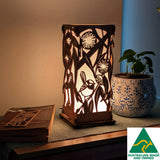 Blue Wren: Australian Hardwood Lamp