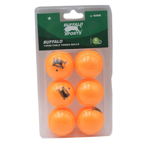Buffalo Sports Shield 1 Star Table Tennis Balls - 6 Pack