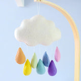 Cloud Nursery Mobile - Pastel Rainbow Raindrops, Dragonfly Toys 