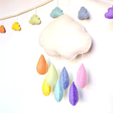 Cloud Nursery Mobile - Pastel Rainbow Raindrops, Dragonfly Toys 