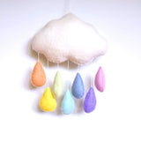 Cloud Nursery Mobile - Pastel Rainbow Raindrops, Dragonfly Toys 