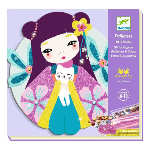 Onnanoko Glitter & Gem Boards Craft Kit by Djeco, Dragonfly Toys 