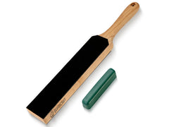 Dual-Sided Leather Paddle Strop & Polishing Compound