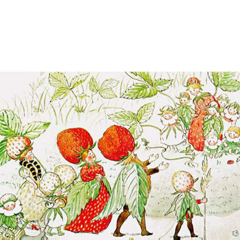 Postcard - The Strawberry Family- Elsa Beskow
