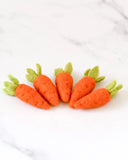 FELT CARROTS - 5 ORANGE CARROTS , Dragonfly Toys 