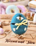 Felt Egg Cover - Blue with Bee Motif, Dragonfly Toys1 