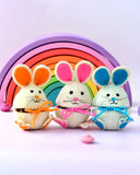 Felt Egg Cover - Hopping Bunny with Blue Ears
