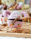 Felt Egg Cover Pink with Bunny Motif, Dragonfly Toys 