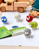 Felt Green Sheep Storytelling Toy Set (5 Colours)