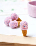 Felt Ice Creams - Strawberry with Sprinkles, Dragonfly Toys