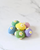 Felt Pastel Eggs with Flowers (Set of 6), Dragonfly Toys 