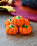 Felt Pumpkins - Bright Orange Coloured