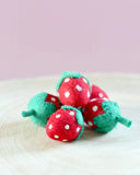 Felt Strawberries - 5 Red Strawberries, Dragonfly Toys 