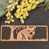 Friendly Wombat: Australian Wooden Bookmark