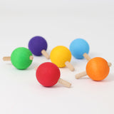 Grimms Set of 6 Rainbow Spinning Tops