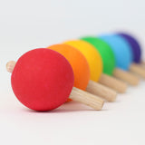 Grimms Set of 6 Rainbow Spinning Tops