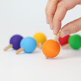 Grimms Set of 6 Rainbow Spinning Tops