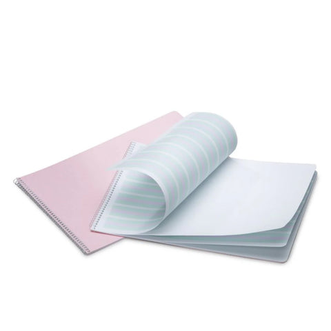 Handwriting Spiral Bound Practice Book A4 landscape 9-6-9 Alt blank + Lined pgs - Pink