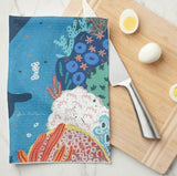 Kitchen Tea Towel -Surfer and Whale by Suki McMaster