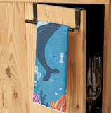 Kitchen Tea Towel -Surfer and Whale by Suki McMaster