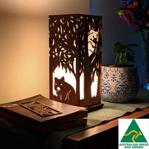 Koala and Wombat: Australian Hardwood Lamp