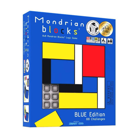 Mondrian Blocks Puzzle Game Blue Edition, Dragonfly Toys 