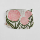 Morita MiW Pouch, Flowers and Praying Mantis in Beige