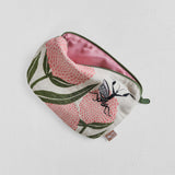 Morita MiW Pouch, Flowers and Praying Mantis in Beige