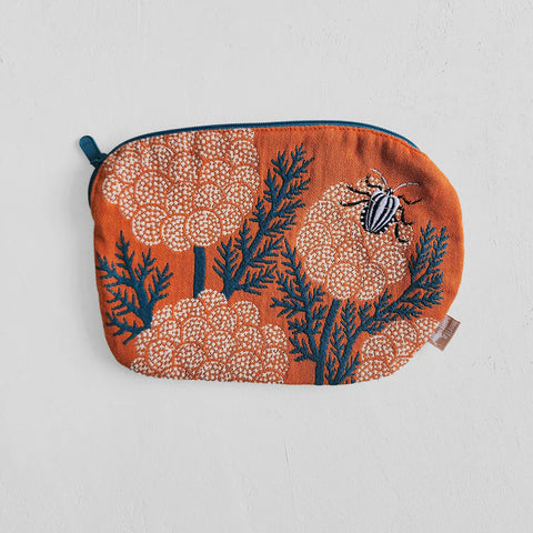Morita MiW Pouch,  Flowers and Stinkbugs in Orange, Dragonfly Toys 