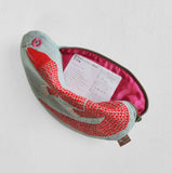 Morita MiW Pouch, Komodo Dragon and Flowers in Light Blue, Dragonfly Toys 