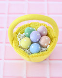 Petite Yellow Felt Easter Basket, Dragonfly Toys 